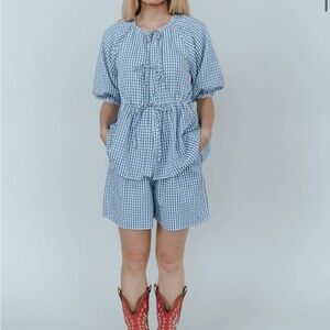 Blue Gingham Set